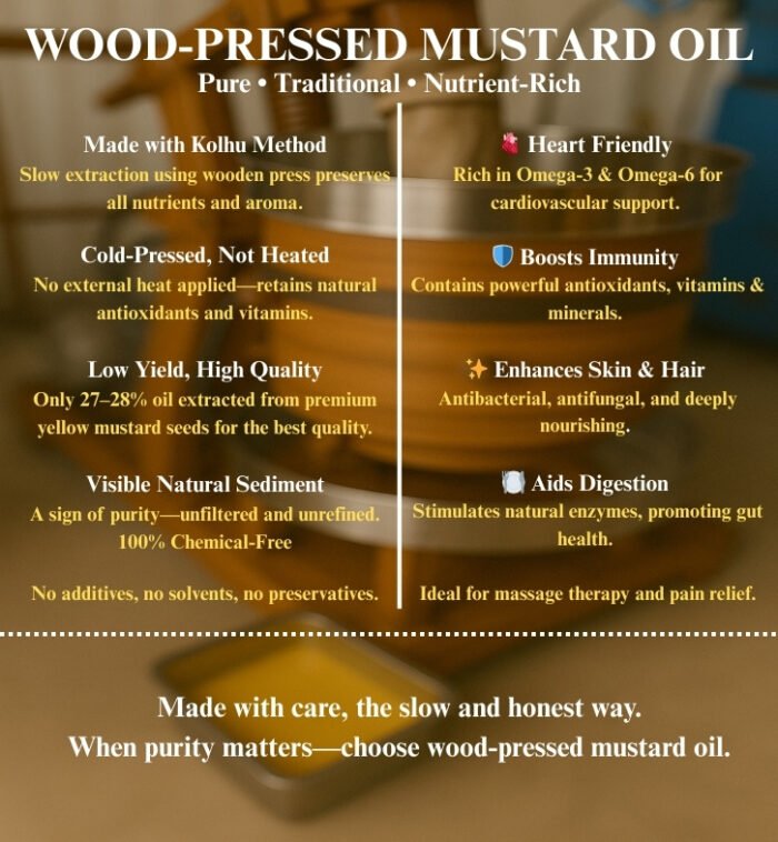 Wooden press Yellow mustard oil